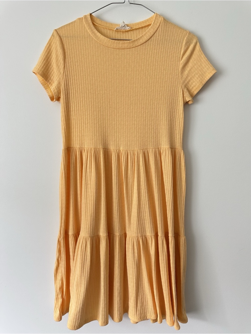 See you monday women's Butter yellow ribbed babydoll knit dress size M